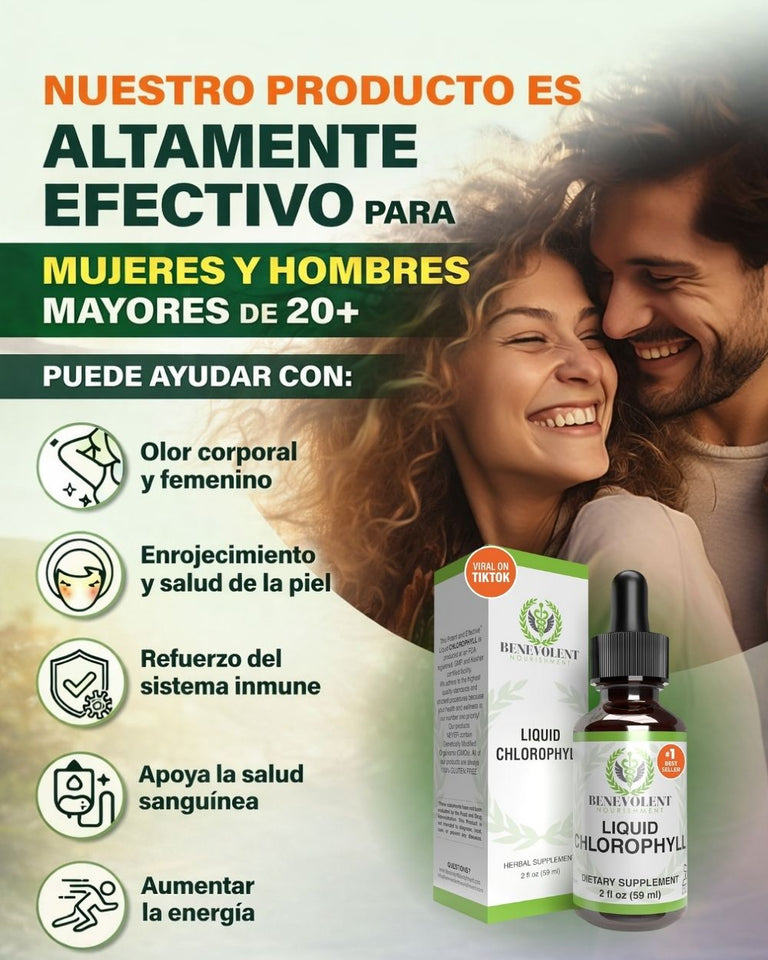 Clorofila Líquida - Desintoxica todo tu Cuerpo y Energía Natural